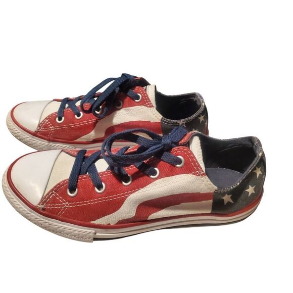 Chuck Taylor Converse All Star Low 'Flag' Sneakers Shoes Size  4 Youth 5.5 Women - Picture 3 of 7
